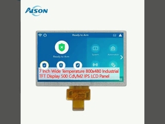 7인치 폭 온도 800x480 산업 TFT 디스플레이 500 Cd/M2 IPS LCD 패널