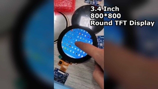 3.4인치 800*800 원형 TFT LCD 디스플레이