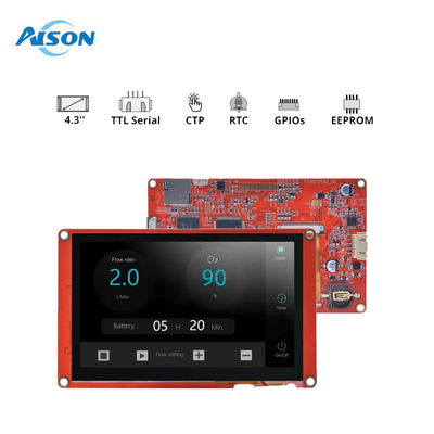 480x272 HMI LCD 디스플레이 4.3 인치 저항 터치 디스플레이 4 핀